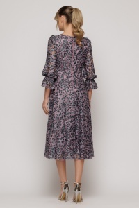 Rochie 'Selina' midi elegantă cu imprimeu animal print - Img 5