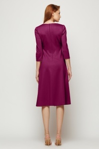 Rochie 'Tessa' raspberry din tricot cu drapaj - Img 2