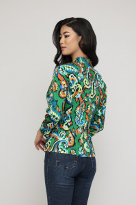 Sacou 'Sabrina' din bumbac cu print grafic colorat - Img 6