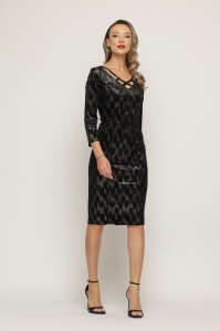 Rochie 'Carole' din catifea peculizată cu auriu - Img 5