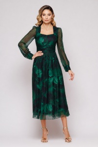 Rochie 'Dapfne' din mătase naturală imprimată