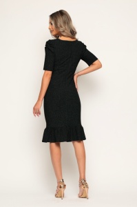 Rochie 'Elektra' verde închis din lurex sidefat - Img 6