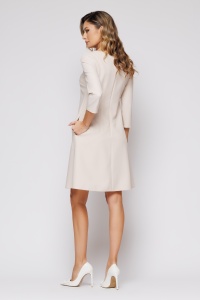 Rochie 'Evy' ecru cu nasturi tip perla - Img 3