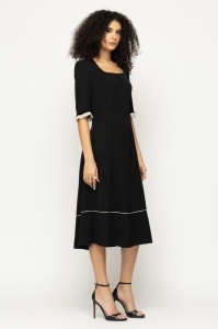 Rochie 'Giselle' midi cu detalii contrastante - Img 2