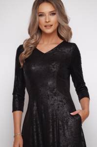 Rochie 'Kendra' asimetrică din jerse texturat - Img 4