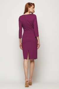 Rochie 'Lillian' mov din tricot cu brâu tip corset - Img 2