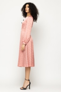 Rochie 'Olivia' midi din satin cu fundițe din catifea - Img 4