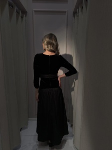 Rochie 'Patricia' din catifea și tafta cu fundă detașabilă - Img 8
