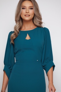 Rochie 'Samantha' albastru turquoise cu decupaj - Img 4