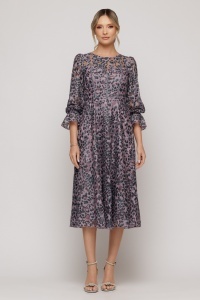 Rochie 'Selina' midi elegantă cu imprimeu animal print