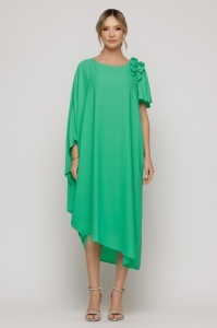 Rochie verde mint cu detaliu floral pe umăr - Img 2