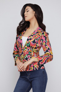 Sacou 'Sabrina' din bumbac cu print grafic colorat - Img 4