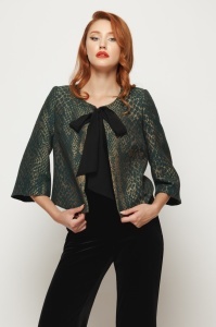 Taior din jacquard cu panglică - Img 3