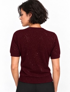 Top grena din tricot cu ștrasuri fine - Img 2