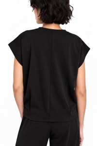 Top negru din tricot cu mâneci ample - Img 3