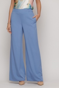 Pantaloni bleu evazați din vâscoză - Img 2