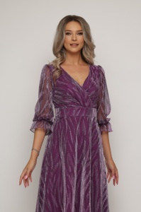 Rochie 'Adele' midi din tulle sidefat - Img 5