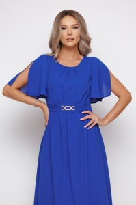 Rochie 'Estelle' albastru regal cu cataramă strălucitoare - Img 6