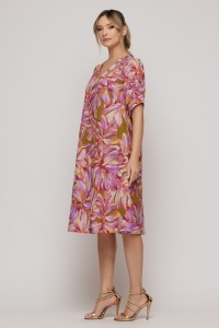 Rochie lejeră din vâscoză cu print multicolor - Img 3