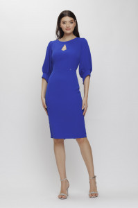 Rochie 'Samantha' albastru regal cu decupaj - Img 3