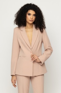 Sacou 'Alicia' bej rosé cu revere