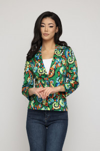 Sacou 'Sabrina' din bumbac cu print grafic colorat - Img 5