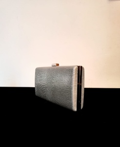 Clutch argintiu elegant cu lanț detașabil - Img 2