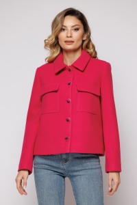 Jachetă 'Tiffany' fucsia matlasată din stofă - Img 1