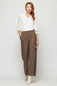 Pantaloni 'Barbara' maro evazați - Img 2