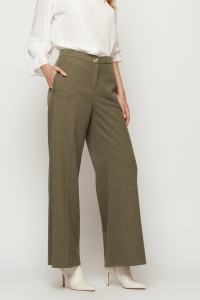 Pantaloni 'Charlotte' verde olive cu bretele detașabile - Img 5