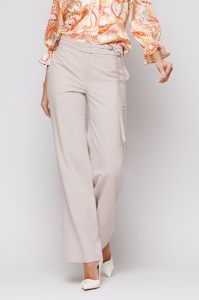 Pantaloni 'Elise' ecru cu cordon - Img 2