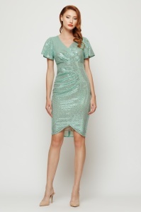 Rochie 'Anastasia' turquoise cu paiete