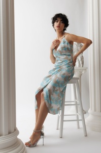 Rochie 'Calypso' furou satinată cu imprimeu - Img 7