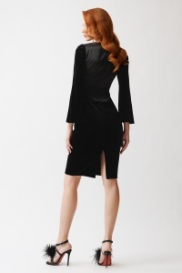 Rochie 'Darcy' din catifea cu bust din tafta - Img 4