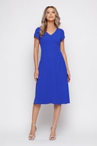 Rochie 'Meredith' albastru regal evazată - Img 1