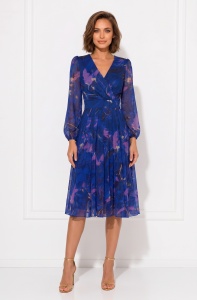 Rochie 'Nicolle' din mătase naturală imprimată și vâscoză - Img 3