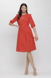 Rochie 'Priscilla' corai cu cordon detașabil - Img 1