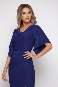 Rochie 'Scarlett' albastru indigo cu guler lăsat - Img 5