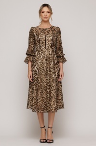 Rochie 'Selina' midi cu imprimeu animal print - Img 2