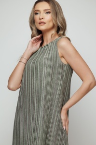 Rochie 'Sophie' scurtă plisată cu fir lurex irizat - Img 4