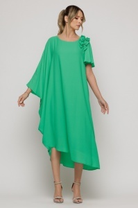 Rochie verde mint cu detaliu floral pe umăr - Img 5