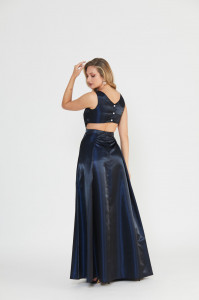 Rochie 'Vivienne' maxi satinata cu decupaje - Img 6