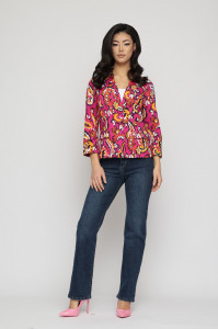 Sacou 'Sabrina' din bumbac cu print grafic colorat - Img 2