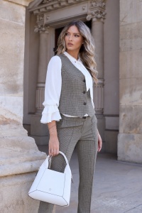 Vestă 'Cosette' cu imprimeu pepit - Img 2