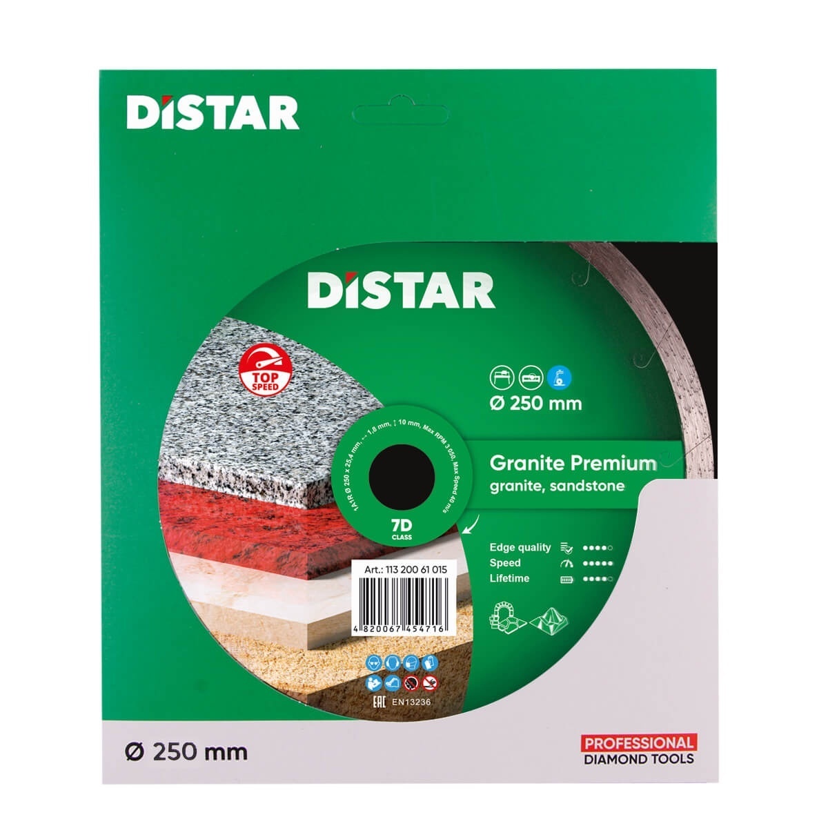 Disc diamantat DiStar Granite pt. Granit, marmura, placi ceramice - 250x25.4 (mm) Premium - DiStar-11320061019 — imaginea 8