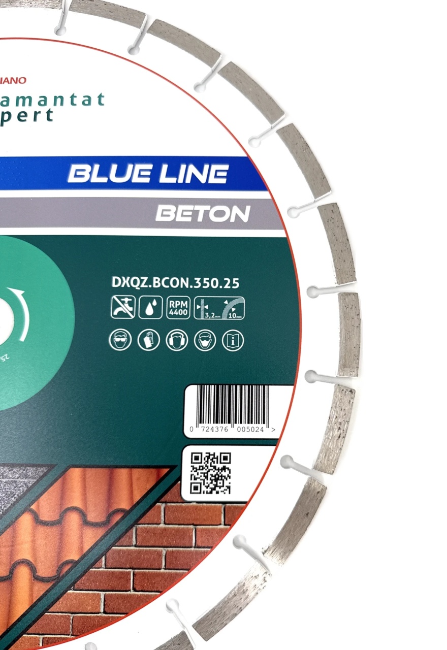 Disc DiamantatExpert LASER pt. Beton, Materiale constructii 350x25,4mm (mm) taiere uscata sau umeda, Blue Line Profesional - DXQZ.BCON.350.25 - 2 | YEO