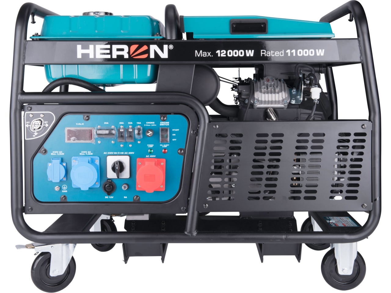 Generator de curent trifazat 12 kW - benzina, 400V, pornire electrica - Heron-8896431