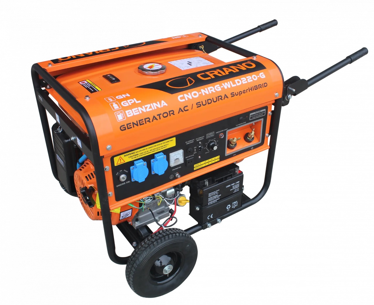Generator de sudura 220A MMA si curent 5.5kW SuperHYBRID CRIANO - CNO-NRG-WLD220G — imaginea 9