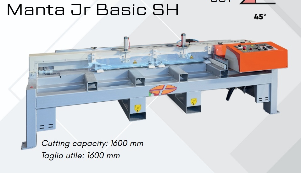Masina de prelucrat marmura Manta JR Basic Short 45°, cap fix si invertor - lung. max. 160cm, 5.5 kW, 400V - Mondial-150822