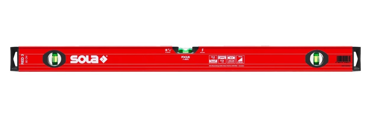 Nivela cu bulă ( Boloboc ) cu profil tubular, 60cm RED 3 60 - Sola-01214801 — imaginea 2